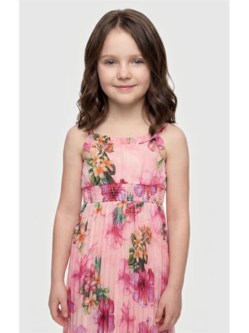 chiffon sl dress pleated dress GUESS | J6GK11 WA2T0P9LB